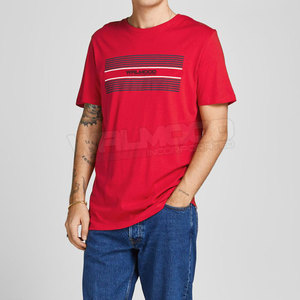 ปากีสถานผู้ผลิตขายส่งการออกแบบล่าสุดสีแดงสีธรรมดาสบายๆผู้ชายเสื้อยืดสำหรับขาย - Product Image 4