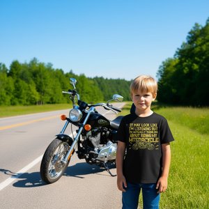 Camiseta Promocional para Niños con Diseño de Cuentas y Estampado de Motocicleta, Tallas Grandes Disponibles - Product Image 3