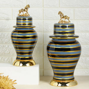 Vente en gros de pots à gingembre décoratifs en aluminium rond avec couvercles, conteneur de rangement de qualité supérieure, accessoire d'intérieur - Product Image 5