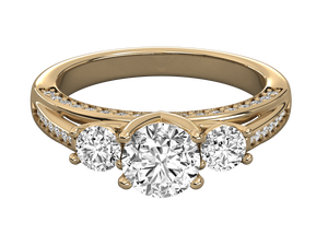 Bagues de fiançailles et de mariage en or 14 carats plaqué or, avec diamants de laboratoire taille brillant, taille ajustable, design personnalisé, vente chaude - Product Image 6