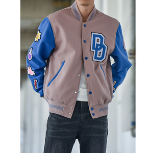 Fabricantes OEM chaqueta de béisbol Letterman hombres Casual tejido Jersey polar Chenille bordado Varsity estilo chaquetas - Product Image 3