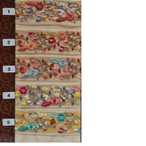 Cintas florales bordadas hechas a medida, diferentes patrones, ideal para usar en la fabricación de lazos y ropa - Product Image 1