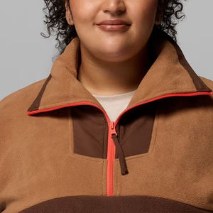 Sudadera de Mujer con Bloques de Color, Cuello Alto y Material de Felpa, con Diseño de Logotipo Personalizado, Ropa Casual para Invierno, Precio al por Mayor - Product Image 2