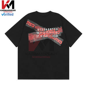 Hommes coupe ample chiffres imprimé T-Shirts 100% coton décontracté à manches courtes hauts hommes respirant été Streetwear graphique t-shirt à la mode - Product Image 2