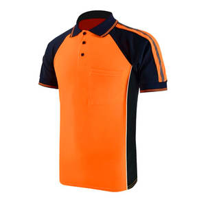 Polo de alta visibilidad de poliéster transpirable Polo de seguridad de malla de refrigeración de manga larga y corta con función térmica y bolsillo - Product Image 2