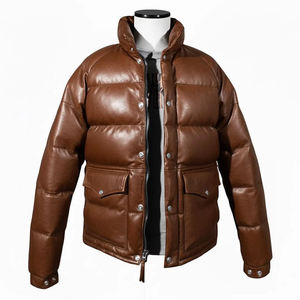 Chaqueta de Cuero de Cordero Estilo Puffer Hecha a Mano, Abrigo de Invierno para Hombre - Product Image 5