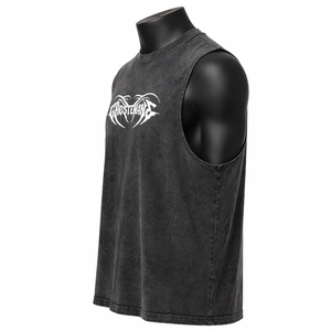 Camiseta sin mangas vintage para hombre con lavado ácido, estampado de letras góticas, estilo urbano, camiseta holgada tipo culturismo, chaleco de algodón personalizado para verano - Product Image 3