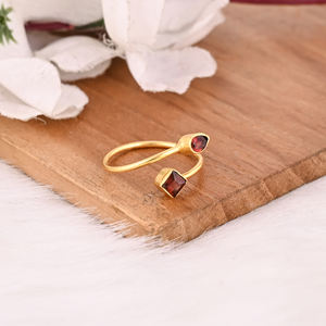 Anillo Apilable de Plata de Ley 925 Más Vendido, con Piedra Preciosa de Granate de Mozambique, Chapado en Oro, Accesorios de Joyería al por Mayor, para Uso en el Dedo - Product Image 2