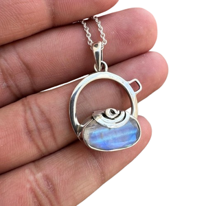 925 Sterling Silver Moonstone Gemstone Pendant <b>Jewelry</b> <b>Handmade</b> Silver Boho Style Pendant <b>Jewelry</b> for Women Wedding Gift - Product Image 1