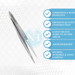 Pinzas de Sutura Rectas Dentadas Quirúrgicas para un Agarre Preciso y Trabajo de Sutura, Pinzas de Sutura Rectas Delicadas de Precisión - Product Image 3