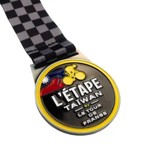 Medalha comemorativa esportiva de esmalte macio com design personalizado