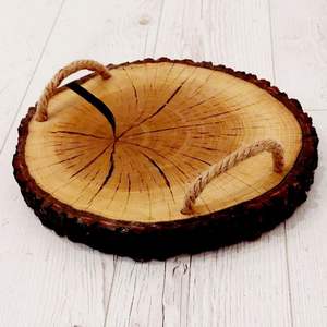 Natural Wood Serving Platter Farmhouse <b>Kitchen</b> <b>Decor</b> Traditional and Party use - Product Image 5