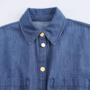 Ensemble en jean pour femmes de haute qualité sans manches Denim 2 pièces ensemble taille et couleur personnalisées meilleure conception de Trennding de fabrication - Product Image 6
