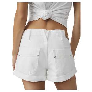 Shorts in denim slouchy con risvolto Free People Beginner's Luck, taglia 29, bianchi, con decorazioni a bottoni e caratteristica traspirante - Product Image 2