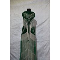 Tissu en dentelle perlée blanc fait main de luxe, travail de perlage, vêtements indiens et pakistanais, robe de mariée, panneau avant et arrière, vente en gros en Inde