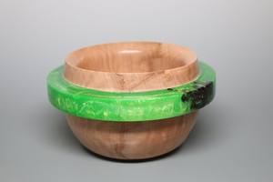 Ensaladera de resina epoxi de alta calidad nublada y madera, ensalada de madera de Mango, pegatina esmaltada para ensalada, cuenco estampado, juegos de vajilla, cuencos - Product Image 6