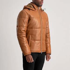 Veste matelassée réversible Gordon Tan en peau de mouton avec capuche, style streetwear décontracté, fermeture éclair, imperméable, pour l'hiver et les activités de plein air, ODM XS 6XL - Product Image 2