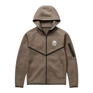 Mens Tech Fleece Windrunner Full-<b>Zip</b> <b>Hooded</b> Jacket and Joggers Tracksuit Sweatsuit Dark Green Athletic Training Activewear Set - Product Image 3