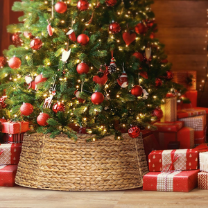 Collar de árbol de jacinto de agua tejido ecológico, faldas de árbol tradicionales alternativas, soporte de árbol de Navidad, accesorios para la vida - Product Image 6