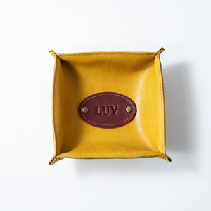 Direct Supplier Customize <b>Square</b> Leather Tray Mini Table Dice Tray Leather Desktop Organizer Office Organizer - Product Image 4