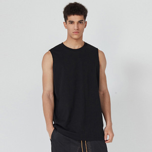 Custom Breathable Quick Dry Anti-Pilling Eco-Friendly Casual Streetwear Unisex Tank Top 190g Cotton Blends - Product Image 2