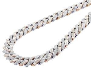 Cadena de eslabones cubanos de Hip Hop personalizada con diamante de moissanita redondo de plata esterlina S925 de dos tonos para raperos - Product Image 1