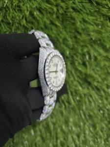 นาฬิกาเพชรโมอิสซาไนต์ นาฬิกาฝังเพชรหรูหรา ระบบอัตโนมัติเต็มรูปแบบ VVV โมอิสซาไนต์เพชรฝังเต็ม นาฬิกาโมอิสซาไนต์ - Product Image 2