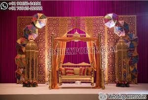 อุปกรณ์ตกแต่งเวทีแบบแขวนโลหะสำหรับการตกแต่งเวทีสไตล์มินิมอล อุปกรณ์โลหะสวยงามสำหรับงานแต่งงาน อุปกรณ์แขวนโลหะราคาประหยัดยอดนิยมในสหรัฐอเมริกา - Product Image 4