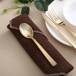 Cuillère élégante en acier inoxydable avec manche en laiton doré en forme de feuille, idéale pour les mariages, les événements, les cuisines, l'usage quotidien et la décoration de table élégante - Product Image 5