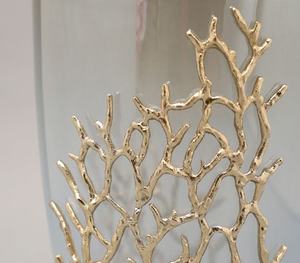 Apricity luxe fumé verre Vase feuille d'or embellissement aluminium fer acier inoxydable laiton moderne maison hôtel décor - Product Image 6