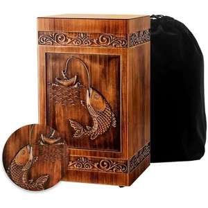 High Quality European Style Wooden Cremation Urns Unique Design Customized Size Funeral Supplies for Adults - Product Image 6