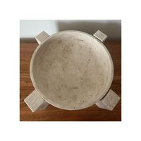 Bol rond en marbre travertin beige assiette à fruits en pierre