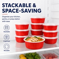 Bol rond en plastique PP jetable de qualité alimentaire avec couvercle transparent épaissi