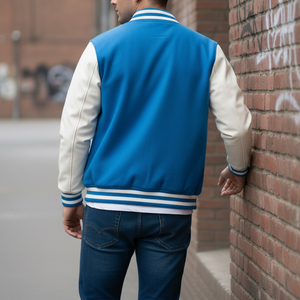 Wholesale Custom 100% Wool Breathable <b>Men's</b> Varsity <b>Jacket</b> custom embroidered logo streetwear 2 tone <b>men's</b> varsity <b>jacket</b> - Product Image 6