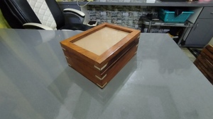 Latest Design Wooden Cremation Urn With Photo Frame on Top Dark Polished Human <b>Ashes</b> <b>Box</b> by Brassworld India - Product Image 3