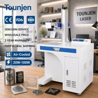 Machine de marquage laser à fibre de bureau, refroidie par air, de haute qualité, 20W à 100 W, pour gravure 2D/2,5D/3D sur métal, pierre et acrylique; prise en charge des formats DXF/LAS