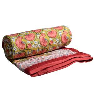 Jaipuri razai ผ้านวมผ้าฝ้ายแท้หลากสีสำหรับ100% ผ้านวมงานแฮนด์เมดลายบล็อก - Product Image 4