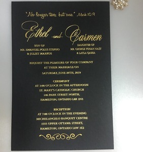 5x7 الأسود والذهبي ختم الساخنة احباط بطاقات دعوة الزفاف لحفلات الزفاف الزفاف الحلو 16 Quinceanera عيد ميلاد دعوات 15 سنة - Product Image 1