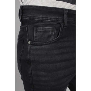 Jean décontracté vintage pour homme JONATHAN à taille haute, coupe skinny droite, couleur foncée, tricoté, avec logo personnalisé, idéal pour l'hiver - Product Image 3