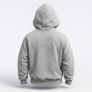 Vente en gros de sweat-shirt à capuche de printemps 100% coton tissé écologique uni et ample avec logo personnalisé unisexe pour hommes - Product Image 4