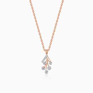 Heer by GIVA Rose Gold Leafy Cluster Diamond Pendant Luxury Charms Collection - Product Image 2