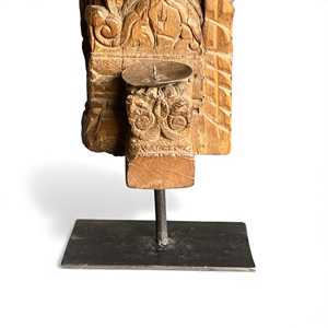 Corbeille murale en bois massif vintage indien, sculptée à la main, durable, décoration murale architecturale, style rustique antique, intérieur de maison, assortiment 1 - Product Image 4