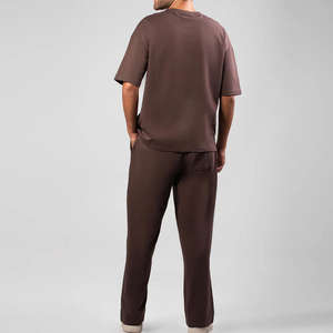 <b>Men</b> Oversized T-<b>Shirt</b> | Drop Shoulder Relaxed Fit Streetwear Tee | Solid <b>Brown</b> Plain Casual Heavyweight Cotton Top - Product Image 6