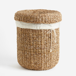 Panier en herbe de mer avec doublure en tissu pour la maison, l'hôtel, paniers en herbe de mer de la plus haute qualité, panier de rangement naturel - Product Image 5