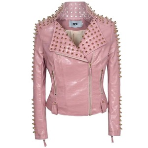 Chaqueta de cuero con remaches Steampunk Rock para mujer, ropa informal corta ajustada, bordado gótico, abrigo de locomotora de cuero Pu para mujer - Product Image 4