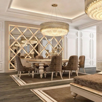 Panneau de séparation décoratif en verre diamanté fait main, style Art Déco moderne, rétroéclairé par LED, installation facile pour