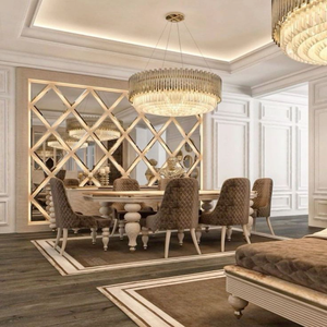 Séparateur décoratif rétroéclairé par LED de panneau de cloison moderne de miroir de diamant - Product Image 4