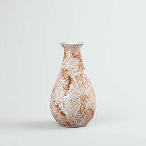 Vase en céramique texturée beige fait main, décoration de table en porcelaine rustique de luxe pour la maison, style classique Japandi Ins - Product Image 1