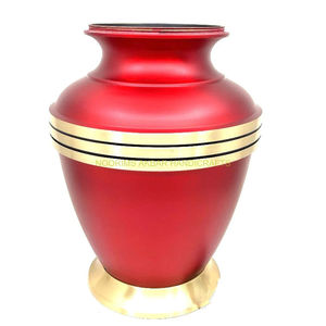 Urna de cremación de aluminio rojo hecha a mano moderna elegante cenizas humanas para adultos tarro de regalo de recuerdo funerario conmemorativo de Metal personalizado - Product Image 3
