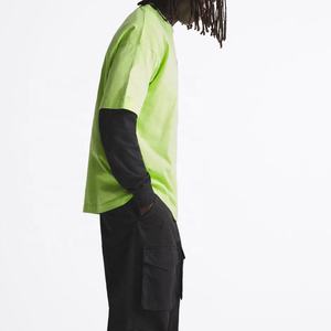 T-shirt de haute qualité avec impression 3D en relief, impression en coton de haute qualité, épaules tombantes, T-shirt lourd pour hommes, 100% coton, vert - Product Image 4